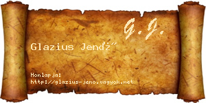 Glazius Jenő névjegykártya
